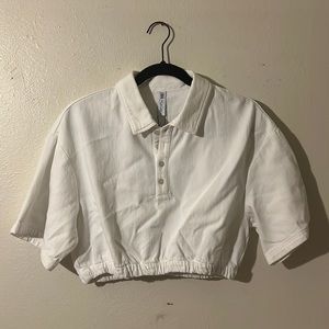 White cropped polo shirt from Zara. Size small